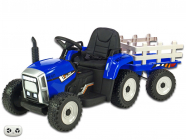 Elektrický Rozkošný traktor s vlekem, 2,4G, modrý